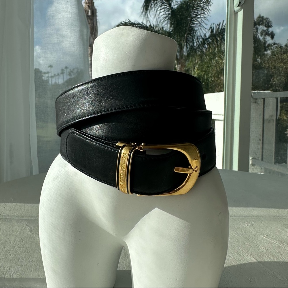 MONTBLANC Horsehoe Buckle Black/Brown 30mm Reversible Leather Belt